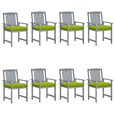 Garden chairs with cushions 8 pcs solid gray acacia wood by , Garden chairs - Ref: Foro24-3078260, Price: 548,81 €, Discount: %