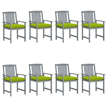 Garden chairs with cushions 8 pcs solid gray acacia wood by , Garden chairs - Ref: Foro24-3078260, Price: 543,46 €, Discount: %
