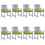 Garden chairs with cushions 8 pcs solid gray acacia wood by , Garden chairs - Ref: Foro24-3078260, Price: 548,81 €, Discount: %