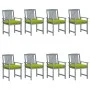 Garden chairs with cushions 8 pcs solid gray acacia wood by , Garden chairs - Ref: Foro24-3078260, Price: 543,46 €, Discount: %