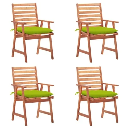 Garten-Esszimmerstühle und Kissen, 4 Stück, massives Akazienholz von , Gartenstühle - Ref: Foro24-3078346, Preis: 311,47 €, R...