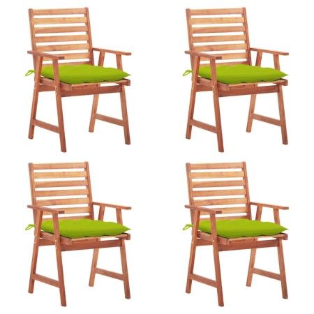 Garten-Esszimmerstühle und Kissen, 4 Stück, massives Akazienholz von , Gartenstühle - Ref: Foro24-3078346, Preis: 314,41 €, R...