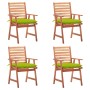 Sillas comedor de jardín y cojines 4 uds madera maciza acacia de , Sillas de jardín - Ref: Foro24-3078346, Precio: 314,41 €, ...