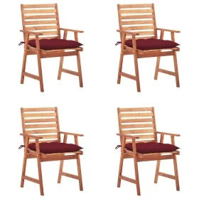 Sillas comedor de jardín y cojines 4 uds madera maciza acacia de , Sillas de jardín - Ref: Foro24-3078344, Precio: 311,47 €, ...