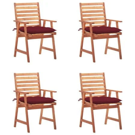 Garden dining chairs and cushions 4 pcs solid acacia wood by , Garden chairs - Ref: Foro24-3078344, Price: 311,47 €, Discount: %