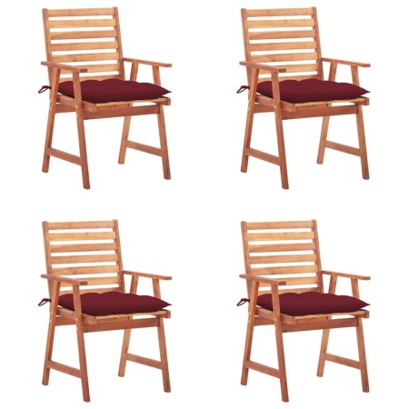 Garten-Esszimmerstühle und Kissen, 4 Stück, massives Akazienholz von , Gartenstühle - Ref: Foro24-3078344, Preis: 314,41 €, R...