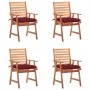 Garden dining chairs and cushions 4 pcs solid acacia wood by , Garden chairs - Ref: Foro24-3078344, Price: 311,47 €, Discount: %