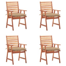 Garden dining chairs and cushions 4 pcs solid acacia wood by , Garden chairs - Ref: Foro24-3078338, Price: 312,91 €, Discount: %