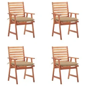 Sillas comedor de jardín y cojines 4 uds madera maciza acacia de , Sillas de jardín - Ref: Foro24-3078338, Precio: 306,48 €, ...