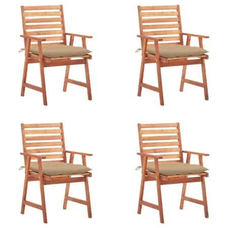 Garden dining chairs and cushions 4 pcs solid acacia wood by , Garden chairs - Ref: Foro24-3078338, Price: 309,98 €, Discount: %