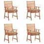 Garden dining chairs and cushions 4 pcs solid acacia wood by , Garden chairs - Ref: Foro24-3078338, Price: 309,98 €, Discount: %