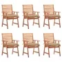 Garden dining chairs and cushions 6 units solid acacia wood by , Garden chairs - Ref: Foro24-3078365, Price: 404,62 €, Discou...