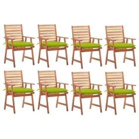 Garden dining chairs and cushions 8 units solid acacia wood by , Garden chairs - Ref: Foro24-3078400, Price: 552,32 €, Discou...