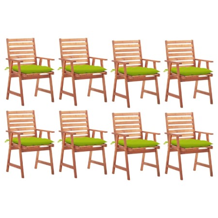 Sillas comedor de jardín y cojines 8 uds madera maciza acacia de , Sillas de jardín - Ref: Foro24-3078400, Precio: 583,44 €, ...