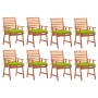 Sillas comedor de jardín y cojines 8 uds madera maciza acacia de , Sillas de jardín - Ref: Foro24-3078400, Precio: 583,44 €, ...