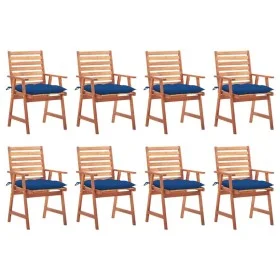Garden dining chairs and cushions 8 units solid acacia wood by , Garden chairs - Ref: Foro24-3078399, Price: 554,35 €, Discou...