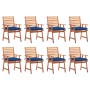 Garden dining chairs and cushions 8 units solid acacia wood by , Garden chairs - Ref: Foro24-3078399, Price: 583,44 €, Discou...