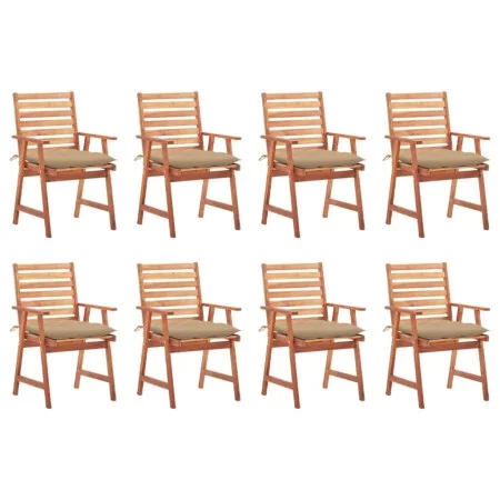 Sillas comedor de jardín y cojines 8 uds madera maciza acacia de , Sillas de jardín - Ref: Foro24-3078392, Precio: 554,30 €, ...