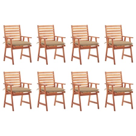 Sillas comedor de jardín y cojines 8 uds madera maciza acacia de , Sillas de jardín - Ref: Foro24-3078392, Precio: 596,28 €, ...