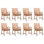Sillas comedor de jardín y cojines 8 uds madera maciza acacia de , Sillas de jardín - Ref: Foro24-3078392, Precio: 554,30 €, ...