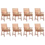Sillas comedor de jardín y cojines 8 uds madera maciza acacia de , Sillas de jardín - Ref: Foro24-3078392, Precio: 596,28 €, ...
