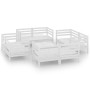 Juego de muebles de jardín 9 pzas madera maciza de pino blanco