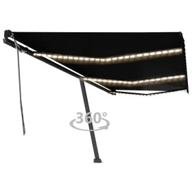 Manual retractable awning with anthracite gray LED light 600x350 cm by , Awnings - Ref: Foro24-3069884, Price: 726,88 €, Disc...