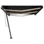 Toldo retráctil manual con luz LED gris antracita 600x300 cm de , Toldos - Ref: Foro24-3069804, Precio: 626,19 €, Descuento: %