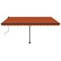 Manuell einziehbare Markise mit orangefarbenem und braunem LED-Licht, 400 x 350 cm von , Markisen - Ref: Foro24-3069825, Prei...