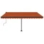Manuell einziehbare Markise mit orangefarbenem und braunem LED-Licht, 400 x 350 cm von , Markisen - Ref: Foro24-3069825, Prei...
