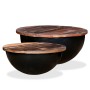 Set aus 2 schalenförmigen Couchtischen aus schwarzem Recyclingholz von , Couchtisch - Ref: Foro24-245257, Preis: 140,95 €, Ra...