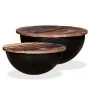 Set of 2 black recycled wood bowl-shaped coffee tables by , Coffee table - Ref: Foro24-245257, Price: 146,19 €, Discount: %