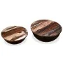 Set of 2 black recycled wood bowl-shaped coffee tables by , Coffee table - Ref: Foro24-245257, Price: 146,19 €, Discount: %