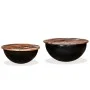Set of 2 black recycled wood bowl-shaped coffee tables by , Coffee table - Ref: Foro24-245257, Price: 146,19 €, Discount: %