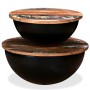 Set aus 2 schalenförmigen Couchtischen aus schwarzem Recyclingholz von , Couchtisch - Ref: Foro24-245257, Preis: 140,95 €, Ra...
