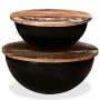 Set of 2 black recycled wood bowl-shaped coffee tables by , Coffee table - Ref: Foro24-245257, Price: 146,19 €, Discount: %