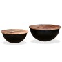 Set aus 2 schalenförmigen Couchtischen aus schwarzem Recyclingholz von , Couchtisch - Ref: Foro24-245257, Preis: 140,95 €, Ra...