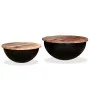 Set of 2 black recycled wood bowl-shaped coffee tables by , Coffee table - Ref: Foro24-245257, Price: 146,19 €, Discount: %