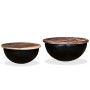 Set aus 2 schalenförmigen Couchtischen aus schwarzem Recyclingholz von , Couchtisch - Ref: Foro24-245257, Preis: 140,95 €, Ra...