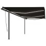 Manual retractable awning with anthracite gray poles 6x3 m by , Awnings - Ref: Foro24-3070204, Price: 640,54 €, Discount: %