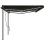 Manual retractable awning with anthracite gray poles 6x3 m by , Awnings - Ref: Foro24-3070204, Price: 640,54 €, Discount: %