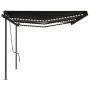 Manual retractable awning with anthracite gray poles 6x3 m by , Awnings - Ref: Foro24-3070204, Price: 686,63 €, Discount: %
