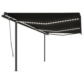 Manual retractable awning with anthracite gray LED light 6x3.5 m by , Awnings - Ref: Foro24-3070284, Price: 741,71 €, Discoun...