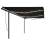 Toldo retráctil manual con luz LED gris antracita 6x3,5 m de , Toldos - Ref: Foro24-3070284, Precio: 741,46 €, Descuento: %