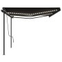 Toldo retráctil manual con luz LED gris antracita 6x3,5 m de , Toldos - Ref: Foro24-3070284, Precio: 741,46 €, Descuento: %
