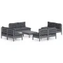 Garden furniture 9 pieces with anthracite pine wood cushions by , Garden sets - Ref: Foro24-3096048, Price: 683,32 €, Discoun...