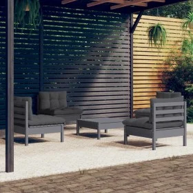 Garden furniture 5 pieces with anthracite pine wood cushions by , Garden sets - Ref: Foro24-3096036, Price: 395,03 €, Discoun...