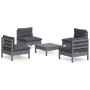 Gartenmöbel 5-teilig mit anthrazitfarbenen Kiefernholzkissen von , Gartensets - Ref: Foro24-3096036, Preis: 361,28 €, Rabatt: %