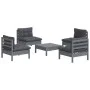 Gartenmöbel 5-teilig mit anthrazitfarbenen Kiefernholzkissen von , Gartensets - Ref: Foro24-3096036, Preis: 394,97 €, Rabatt: %