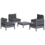Gartenmöbel 5-teilig mit anthrazitfarbenen Kiefernholzkissen von , Gartensets - Ref: Foro24-3096036, Preis: 361,28 €, Rabatt: %